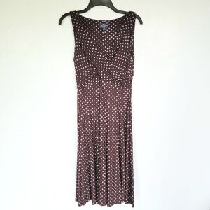 American Living Dress Wrap-Front Flowy Fit & Flare Polka Dot Ruched Waist Size 8